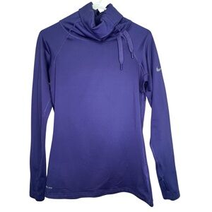 Nike Pro Cowl Neck Purple Long Sleeve Women’s Athletic Top Sz M Athleisure